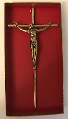 Vintage INRI Bronze Wall Crucifix Cross Jesus Christ  LO 510 Bronze  10 Inches • $13.99