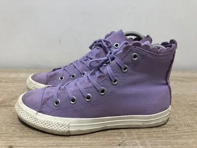 Converse All Star Youth Purple High-top Lace Up Trainers Shoes Uk Size 2.5 Eu 35 • £5.99