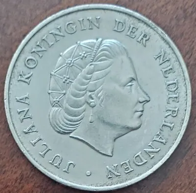 1964 Netherlands Antilles 2 1/2 Gulden Juliana 0.5797 Oz Silver Content • $24.99