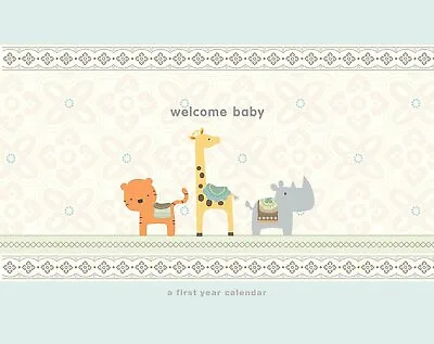 C.R. Gibson Safari Animals Baby's First Year Calendar Memory Book 11  X 18  • $12.99