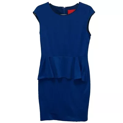 Z Spoke Zac Posen New York Lord & Taylor Women's Cobalt Blue Peplum Dress Sz 8 • $36.09