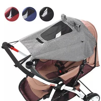Baby Stroller Sun Shade Canopy For Pushchair Pram Buggy Hood Parasol Cover UK • £6.98
