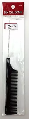 Brand New Annie Black Plastic Pin Tail Comb Metal Tail Unisex #29 8.25  Long • $5.99