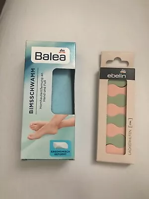 Balea Foot & Hand Care Pumice Sponge With Ebelin Toe Separators For Pedicure 2pc • £9.80