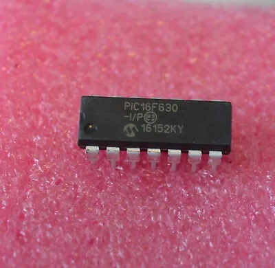 PIC16F630-I/P    8 Bit Microcontroller Flash PIC16F 20 MHz 14 Pins (0328) • £3.75