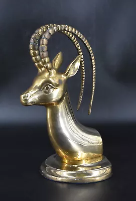 VTG Jack Housman Brass Ram Antelope Ibex Curved Horns Bookend Figurine 11.5  • $55