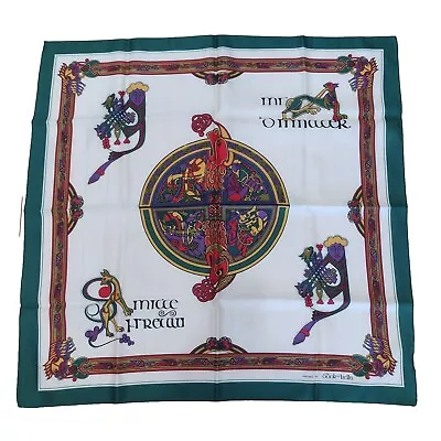 Vintage Book Of Kells Irish Gaelic Scarf Womens Square 27 X 27 • $12.71