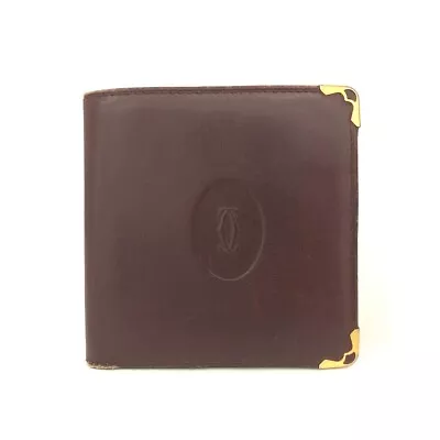 Must De Cartier Leather Bifold Wallet/9Y0623 • $1