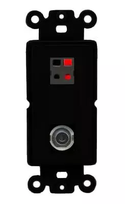 2 Port Black Decorative Jack Coupler Keystone Rocker 3-5MM SPEAKER Wall Plate • $12.44