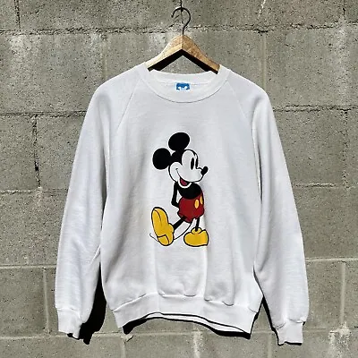 Vintage 80s Mickey Mouse Crewneck Sweatshirt Adult Large Pullover Cartoon Disney • $25