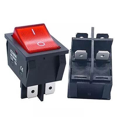 /2Pcs Rocker Switch 30A/250V AC DPST 4 Pins 2 Position ON/Off Red LED 110V-250V • $19.09