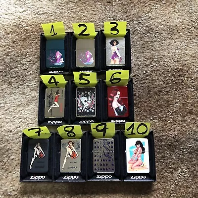 Zippo Lighters $22.00 Each 10 To Choose From . New. (BIN3). • $22