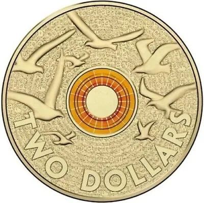 Flanders Field Orange $2 Two Dollar Coloured Coin Rare Queen 2015 Australia UNC • $18.50
