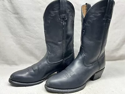 Ariat Heritage Men's 9.5 D Black Leather Round Toe Western Cowboy Ride Work Boot • $39.99
