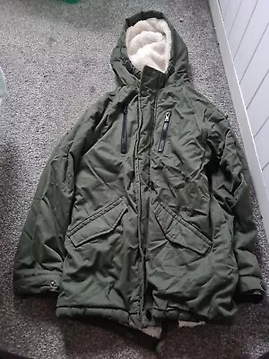 £6.50 • Buy Boys Age 10-11 Years Winter Coat Warm Overcoat Hooded Thick Excellent Condition 