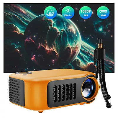 Mini Portable Projector 1080P FHD LED Smart Outdoor Mobile Phone Children Bundle • £34.99