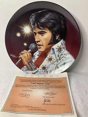 Elvis Presley Bradford Delphi 1993 Collector Plate Las Vegas Live • $7.99