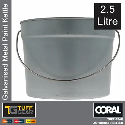 £9.95 • Buy 2.5 Litre Metal Paint Kettle Heavy Duty Capacity Container Trade Handle Bucket