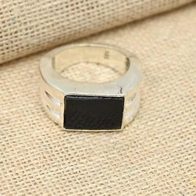 925 Sterling Silver Ring Black Onyx Gemstone Lovely Men's Ring All Size R301 • $16.99