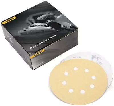 Mirka Bulldog 23-320-080 Gold 5-Inch 8-Hole PSA Vacuum Disc - 80 Grit 100 Pack • $61.90