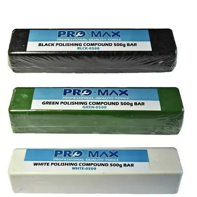Steel & Stainless Steel 500g Metal Polishing Compound 3pc Kit - Pro-Max • £25.95