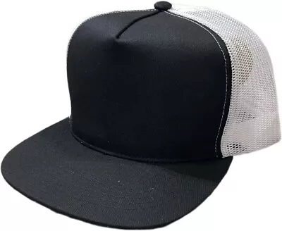 NEW XXL Trucker Snapback Mesh Cap Black And White Designed For Big Heads • $15