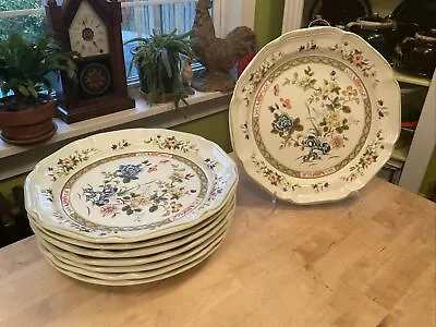 Vintage MIKASA HERITAGE IMARI BOUQUET Lot Of (8) 10 3/4” Dinner Plates • $88