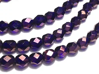 Czech Fire Polished Glass Beads 6mm Cobalt Vega (25pcs) - BEADS & TOOLS • $4.95