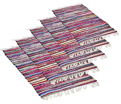 Handmade Chindi Rag Rug 100% Recycled Cotton Woven Floor Mat Home Living Room • £7.45