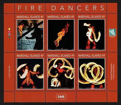 Marshall Islands Scott # 1163 Mnh Mini Sheet Of 2017 Fire Dancers • $3.85