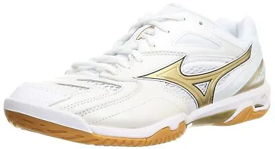 Mizuno Badminton Shoes WAVE FANG PRO White Gold 71GA2100 50 US 9.5 New • $138.20