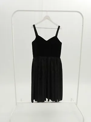 Vintage Gothic Corset Prom Dress Velvet 80s 90s Black Size 16-18 • £25