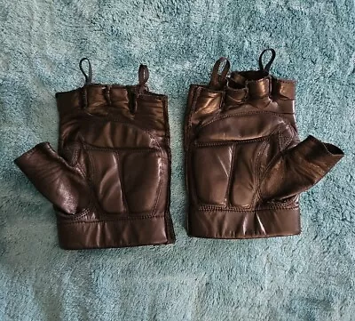 Harley-Davidson Willie G  Fingerless Padded Palm Leather Gloves Black LARGE • $34.95