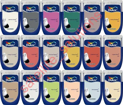£3.79 • Buy * Dulux Interior Paint 30ml Matt Tester Pots With Roller ~ Brand New & Sealed *