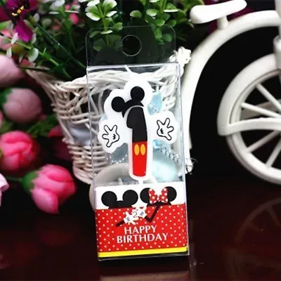 Mickey Mouse First Birthday Candle / Keepsake Topper  1-1/2 X1-1/2  USA Seller • $4.95