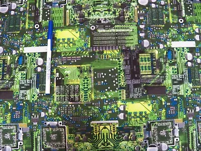 $11 • Buy BTY Computer Electronic Circuit Board Steampunk Cotton Fabric, TT #GAIL-C8326
