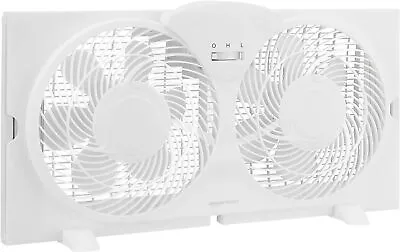 Window Fan With Manual Controls Twin 9 Inch Blades White • $47.57