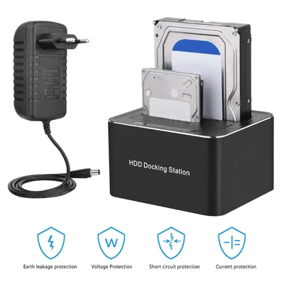 £40.30 • Buy 2 Bays  USB 3.0 External Hard Drive Dock USB3.0 Hard Drive HDD Duplicator