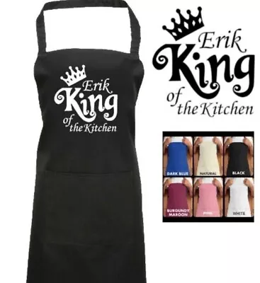 £5.75 • Buy Personalised Apron King Or Queen Of The Kitchen/Baking/Cooking With Name. Adults