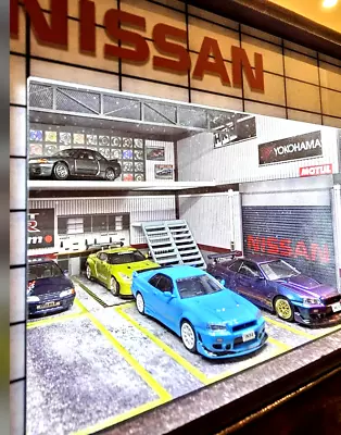 G-FANS 1:64 Scale Nissan Garage Diorama With LED Lights NEW • $65