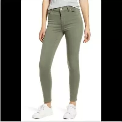 7 For All Mankind High Waist Ankle Skinny Jeans Green Sz 24 Stretch Women's • $21.43