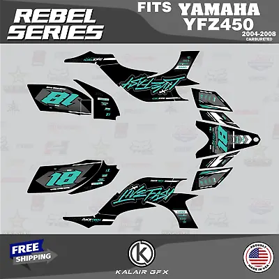 Graphics Kit For YAMAHA YFZ 450 2004-2008 CARB YFZ450 Rebel - TEAL • $244.39