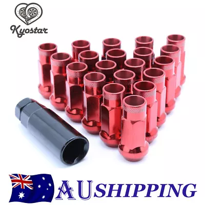 20PC Red Open Ended Steel Wheel Lug Nuts With Adapter M12x1.25 For Subaru Nissan • $36.79