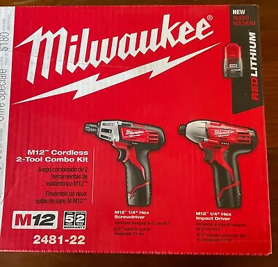 Milwaukee 2481-22 M12 Cordless 2-tool Combo Kit • $174