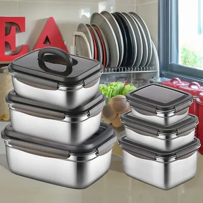 £18.88 • Buy Stainless Steel Bento Lunch Box Adult Container Metal Large Capacity For Camping