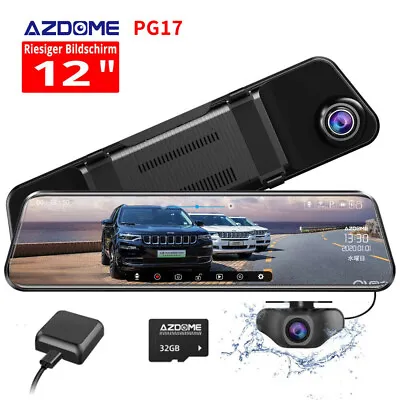 $129.99 • Buy AZDOME 1080P Dash Cam 12  Rear View Camera Car DVR Cam Reversing Mirror Recorder