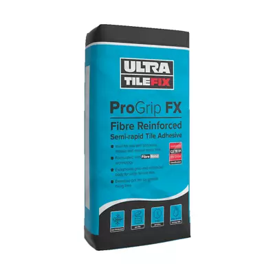 PALLET DEAL - Ultra Tile Fix ProGrip FX Fibre Semi-Rapid Flex S1 Grey 54 X 20kg • £875