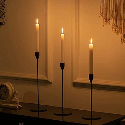 £20.87 • Buy Metal Black Candlestick Holders Taper Candle Stand Tapered Candelabra Set Of 3