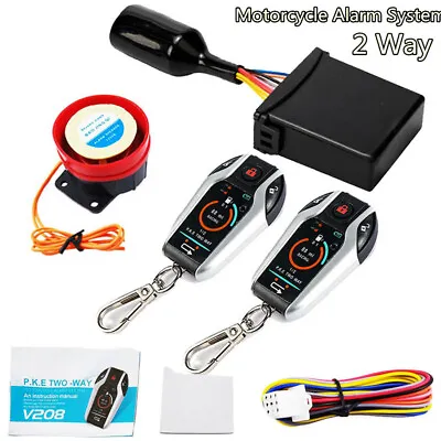 PKE 2 Two Way Motorcycle Alarm Anti-theft Security System Remote Engine Start • $68.89