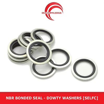 NBR Bonded Seal - 1/8  BSP -Dowty Washers [Self Centralising]-Various Pack Sizes • £4.81